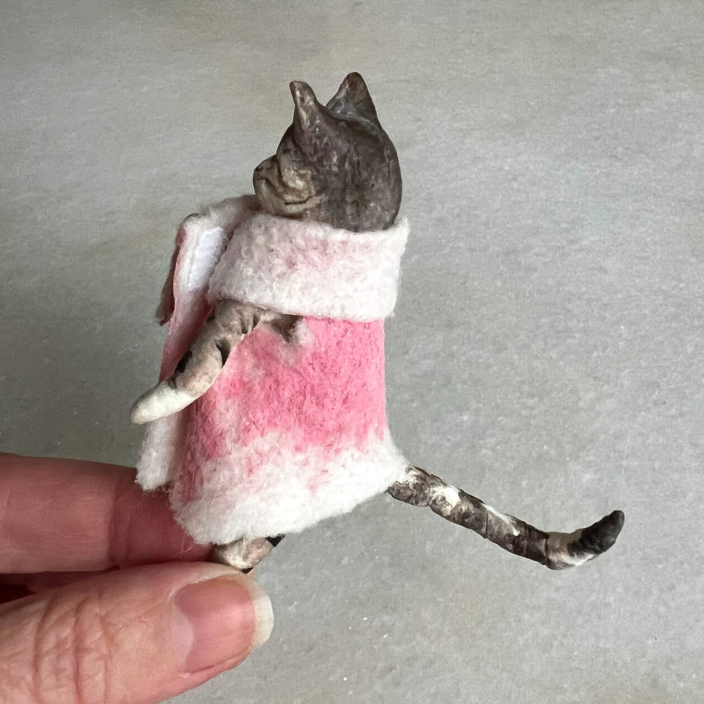 Miss Kitty, Handmade Spun Cotton Figurine