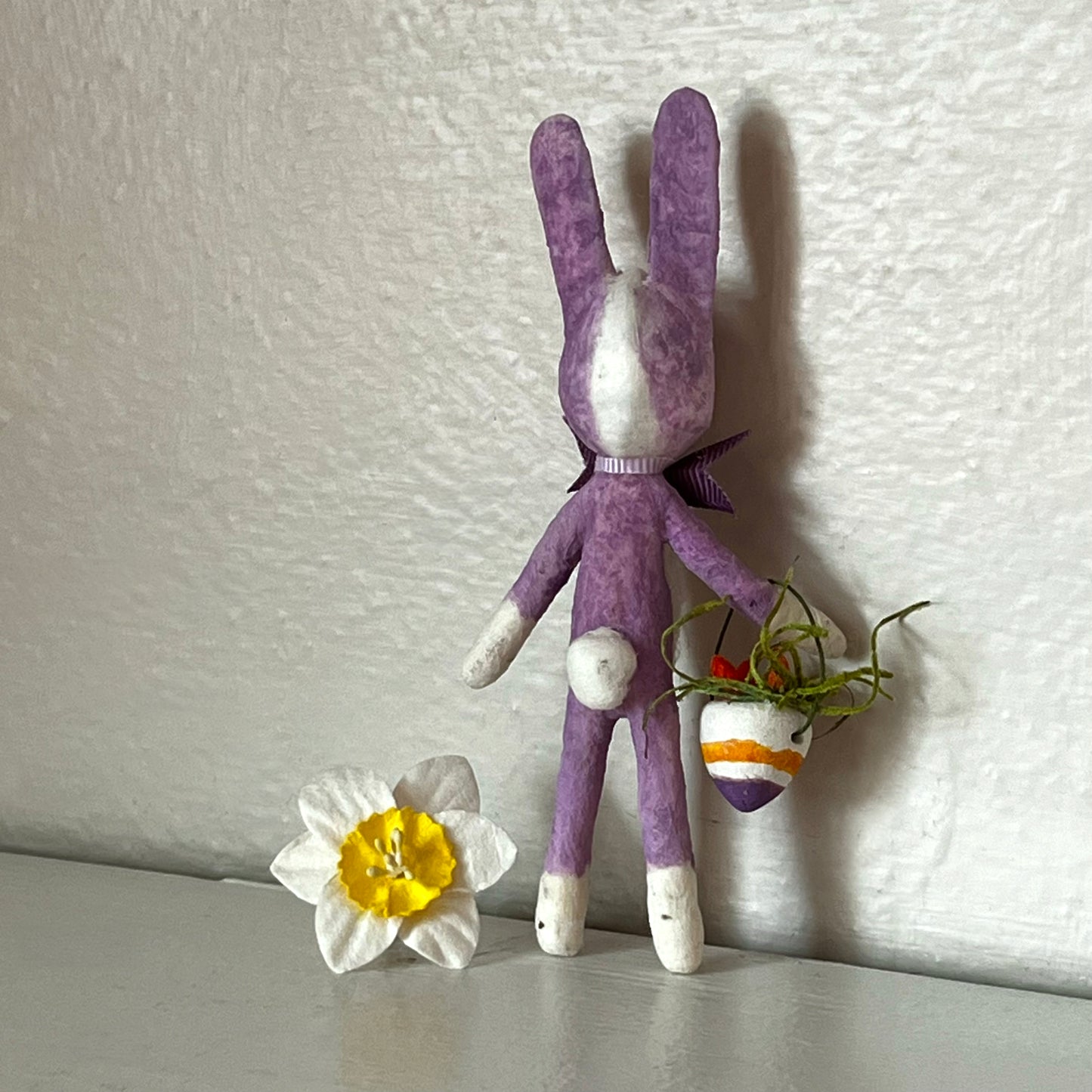 Purple Bunny Handmade Spun Cotton Ornament