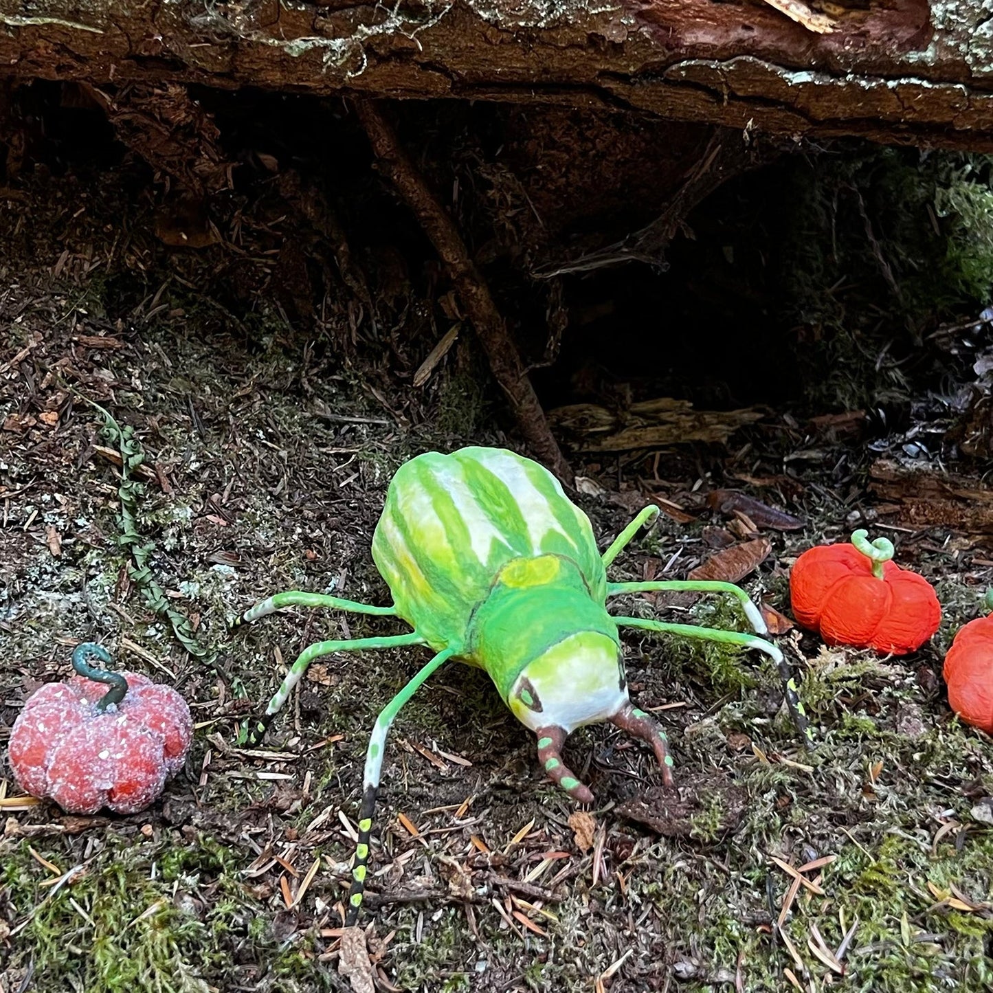 Handmade Spun Cotton Beetle Figurine