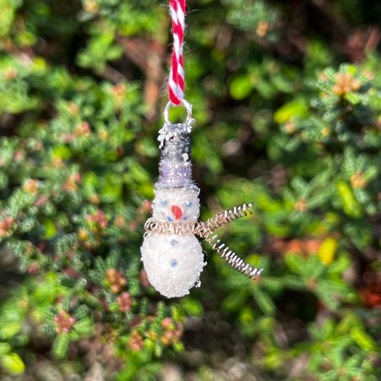 Extra Mini Spun Cotton Snowman Ornament