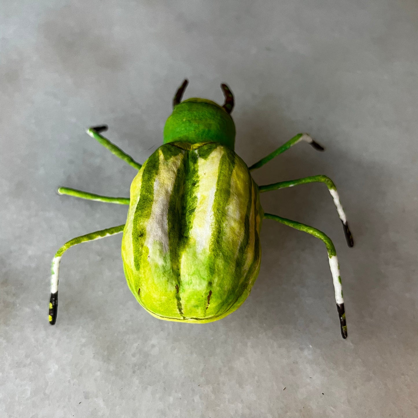 Handmade Spun Cotton Beetle Figurine