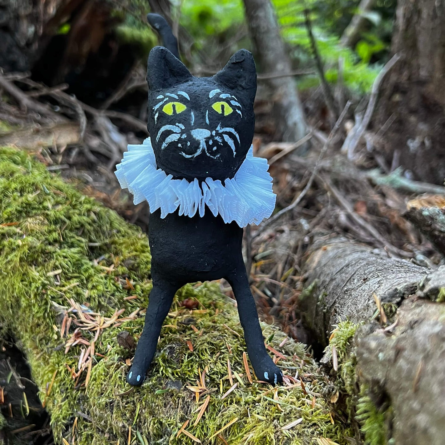 Handmade Spun Cotton Halloween Cat