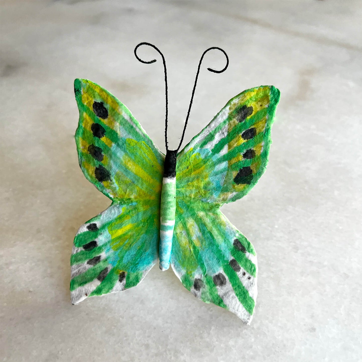 Handmade Spun Cotton Verde Butterfly