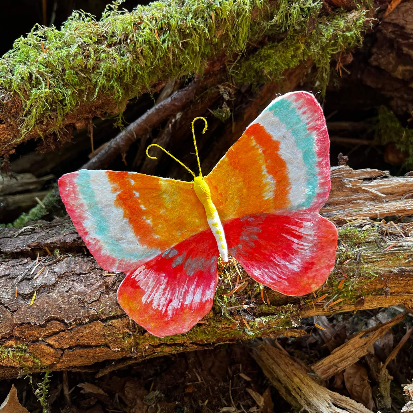 Mystic Multi-color Butterfly Handmade Spun Cotton Ornament