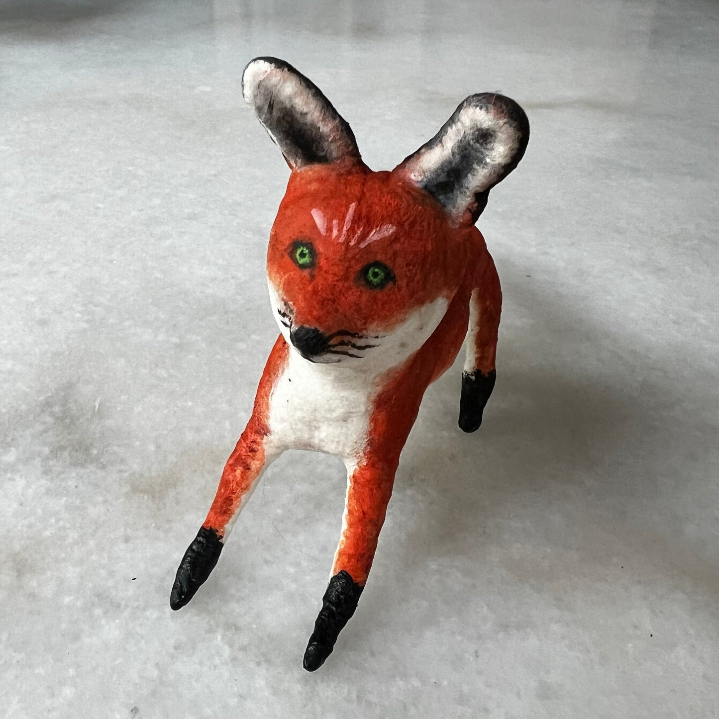 Handmade Spun Cotton Fox Figurine