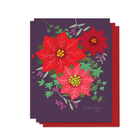 Poinsettia Holiday Boxed Card Set