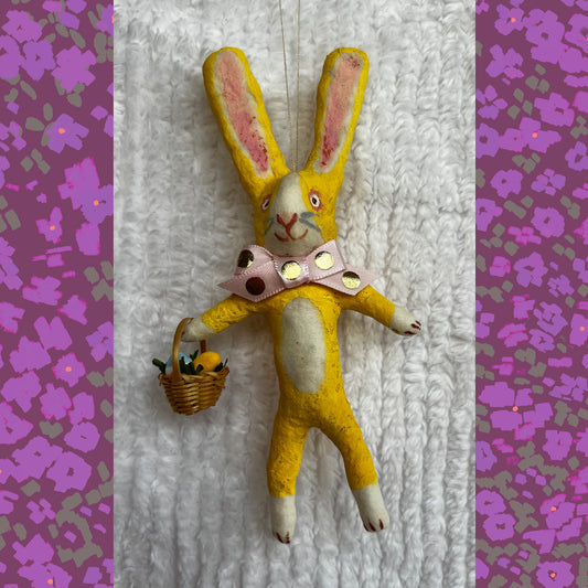 Handmade Spun Cotton Yellow Bunny